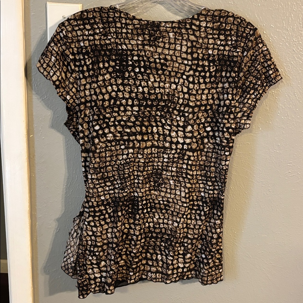Worthington Black and Tan Patterned Blouse - Picture 3 of 7